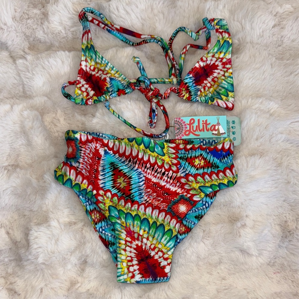 Luli Fama Kids Vibrant Patterned Bikini